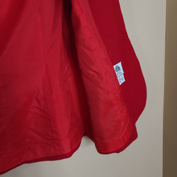 Vintage Gianni One Button Cropped Wool Blazer in Red Size 4 - Picture 9 of 11